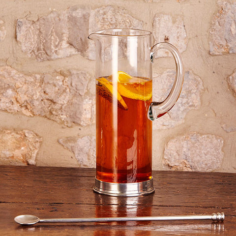 Sirmione Cocktail Pitcher - 1.5 L - Handcrafted in Italy - Pewter & Crystal Glass