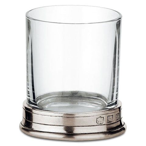 Sirmione Shot Glass (Set of 2) - 7 cl - Handcrafted in Italy - Pewter & Crystal Glass