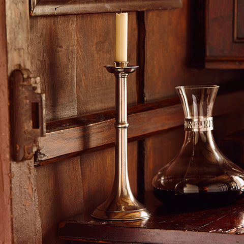 Tarquinio Candlestick - 30 cm Height - Handcrafted in Italy - Pewter