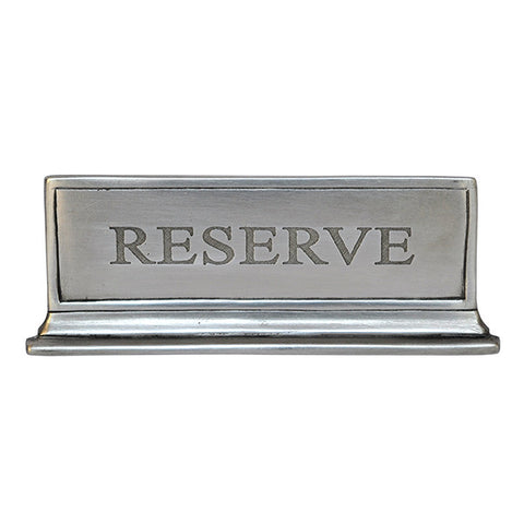 Tavola Mia 'Reserve' Table Sign - 11.5 cm x 4.5 cm - Handcrafted in Italy - Pewter