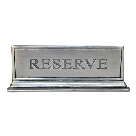 Tavola Mia 'Reserve' Table Sign - 11.5 cm x 4.5 cm - Handcrafted in Italy - Pewter