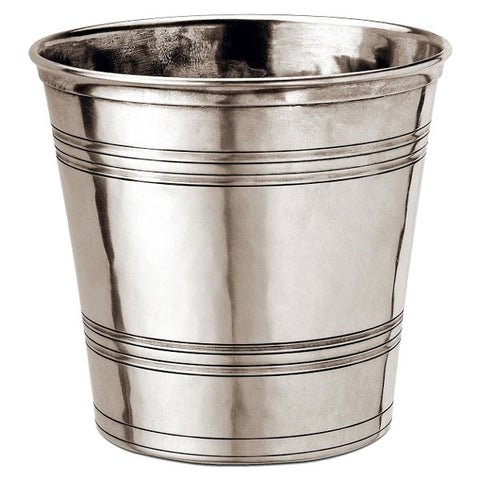 Todi Waste Basket - 23 cm Height - Handcrafted in Italy - Pewter