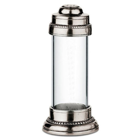 Toscana Bath Salt Shaker - 15 cm Height - Handcrafted in Italy - Pewter &  Glass