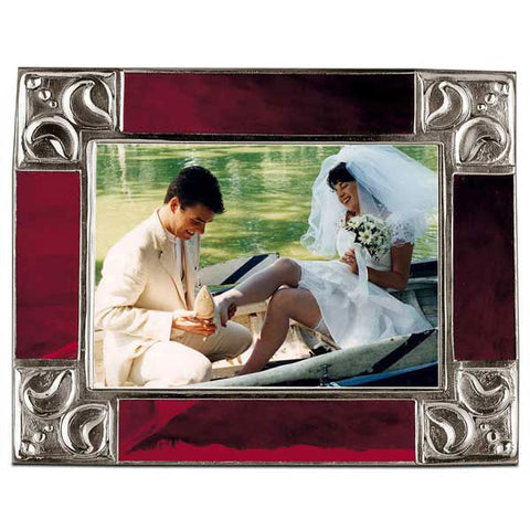 Trasparenze Frame Red - 21 cm x 26.5 cm - Handcrafted in Italy - Pewter