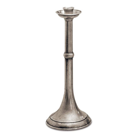 Tarquinio Candlestick - 30 cm Height - Handcrafted in Italy - Pewter