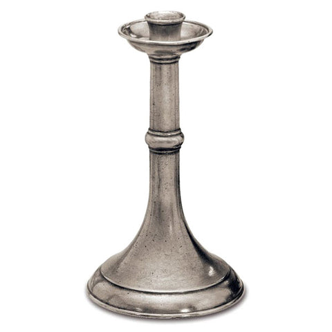 Tarquinio Candlestick - 21 cm Height - Handcrafted in Italy - Pewter