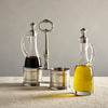 Todi Oil & Vinegar Set (Pewter stoppers) - 23 cm Height - Handcrafted in Italy - Pewter & Glass Todi Oil & Vinegar Set (Pewter stoppers) - 23 cm Height - Handcrafted in Italy - Pewter & Glass
