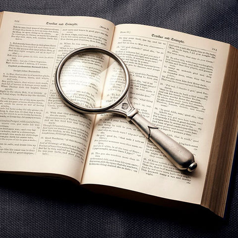 Tolomeo Magnifying Glass - 17 cm Length - Handcrafted in Italy - Pewter & Glass
