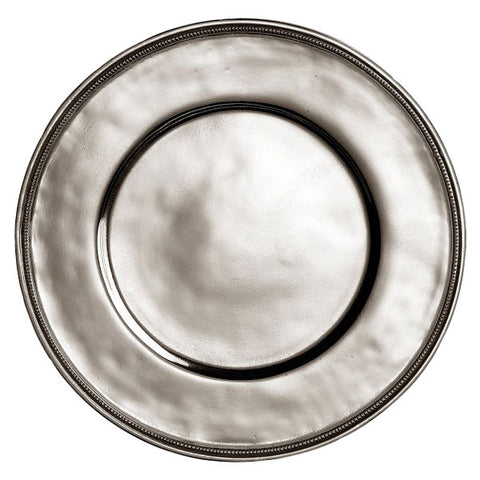 Toscana Rimmed Charger - 32 cm Diameter - Handcrafted in Italy - Pewter