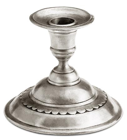 Trentino Candlestick - 10 cm Height - Handcrafted in Italy - Pewter