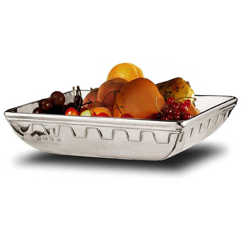 Ulisse Square Bowl - 21 cm x 21 cm - Handcrafted in Italy - Pewter