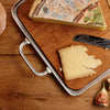 Umbria Cheese Tray with Handles - 30 cm x 24 cm - Handcrafted in Italy - Pewter & Cherry Wood Umbria Cheese Tray with Handles - 30 cm x 24 cm - Handcrafted in Italy - Pewter & Cherry Wood
