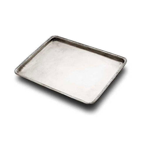 Umbria Rectangular Tray - 30 cm x 24 cm - Handcrafted in Italy - Pewter