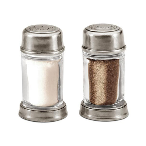 Umbra Salt & Pepper Set - 9 cm Height - Handcrafted in Italy - Pewter & Glass