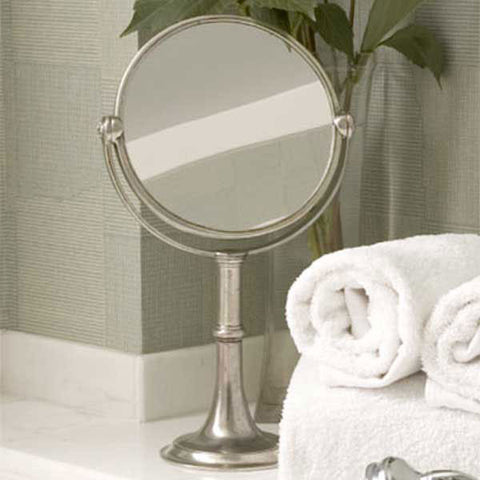 Vanita Vanity Mirror - 40 cm Height - Handcrafted in Italy - Pewter & Glass
