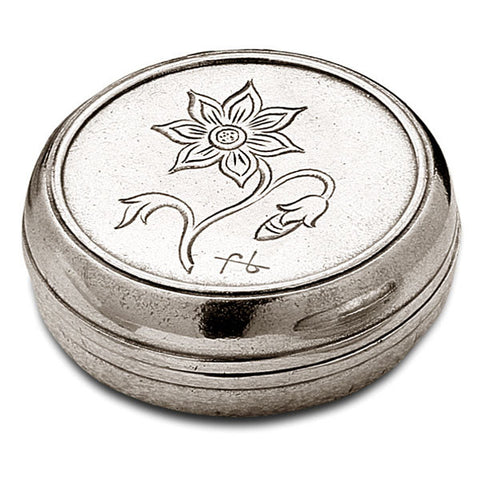 Vinca Box - 7 cm Diameter - Handcrafted in Italy - Pewter