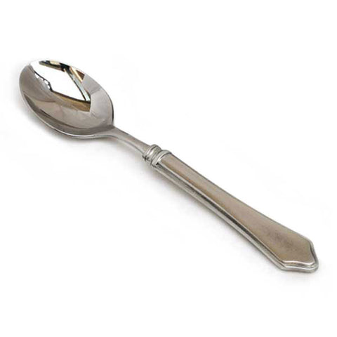 Violetta Dessert Spoon Set (Set of 6) - 19 cm Length - Handcrafted in Italy - Pewter & Stainless Steel
