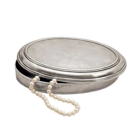 Vittoria Lidded Box - 16.5 cm x 10.5 cm - Handcrafted in Italy - Pewter