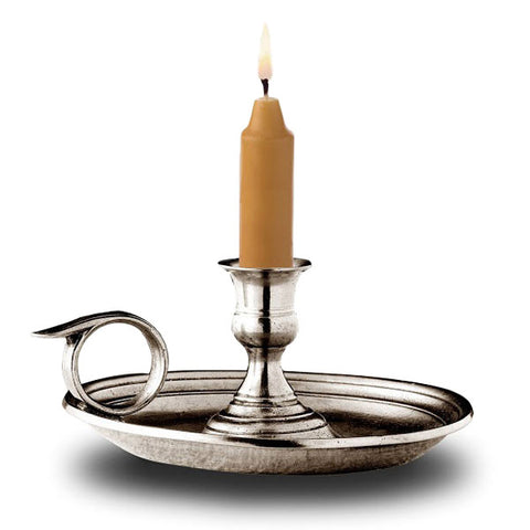 Vera Chamberstick - 16 cm Diameter - Handcrafted in Italy - Pewter
