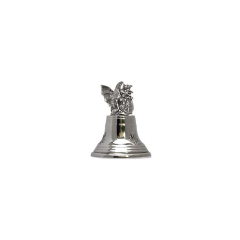 Art Nouveau-Style Dragon Statuette Bell - 6.5 cm Height - Handcrafted in Italy - Pewter/Britannia Metal