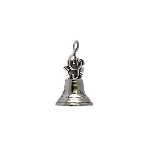 Art Nouveau-Style Treble Clef Bell - 9.5 cm Height - Handcrafted in Italy - Pewter/Britannia Metal