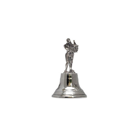 Art Nouveau-Style Combo Man Statuette Bell - 9 cm Height - Handcrafted in Italy - Pewter/Britannia Metal