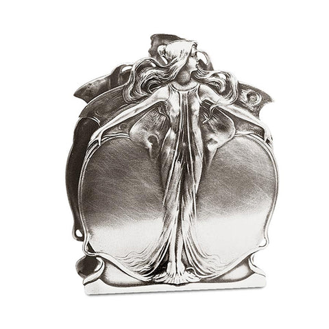 Art Nouveau-Style Donna Letter Holder - Madam Butterfly -  Handcrafted in Italy - Pewter/Britannia Metal