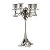 Art Nouveau-Style Eiffel 4 Flame Candelabra - Geometric - 29.5 cm - Handcrafted in Italy - Pewter/Britannia Metal Art Nouveau-Style Eiffel 4 Flame Candelabra - Geometric - 29.5 cm - Handcrafted in Italy - Pewter/Britannia Metal