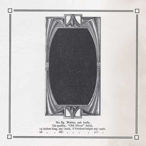 Art Nouveau-Style Secession Wall Mirror - 38 cm Height - Handcrafted in Italy - Pewter/Britannia Metal & Glass