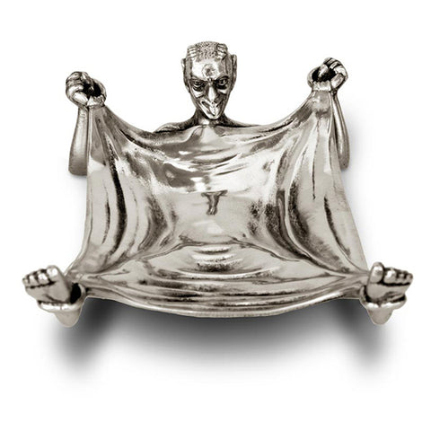 Art Nouveau-Style Demon Devil Pocket Tray - 16 cm x 10 cm - Handcrafted in Italy - Pewter/Britannia Metal