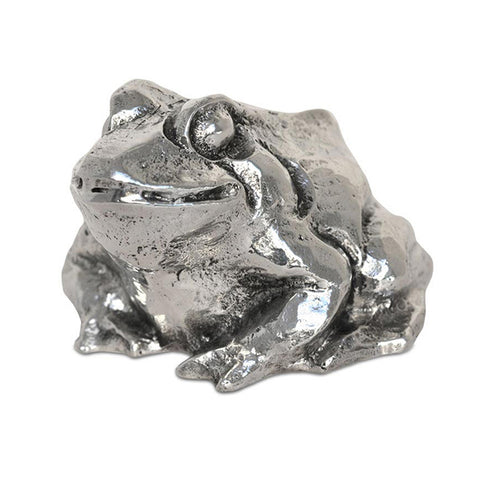 Art Nouveau-Style Rana Sculpture - Frog - 6.5 cm x 9.5 cm - Handcrafted in Italy - Pewter/Britannia Metal