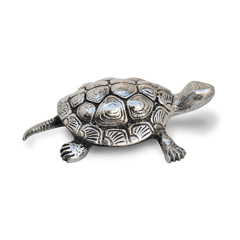 Art Nouveau-Style Tartaruga Sculpture - Turtle - 8 cm - Handcrafted in Italy - Pewter/Britannia Metal