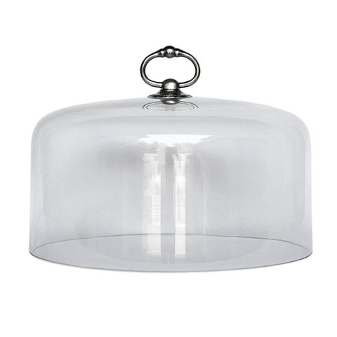 Loreto Cake & Cheese Cloche - 28 cm Diameter - Handcrafted in Italy - Pewter & Glass