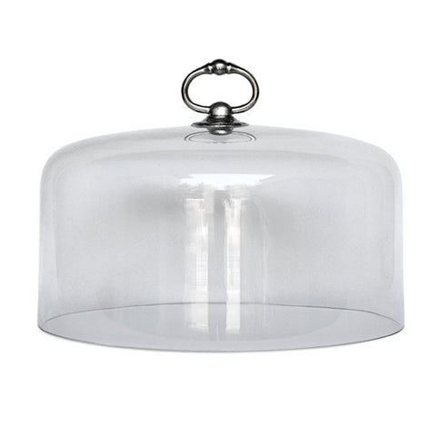 Loreto Cake & Cheese Cloche - 28 cm Diameter - Handcrafted in Italy - Pewter & Glass