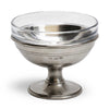 Osteria Footed Ice Cream Cup (and glass insert) - 12 cm Diameter - Handcrafted in Italy - Pewter & Glass