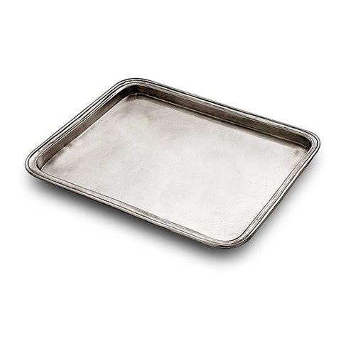 Umbria Rectangular Tray - 24 cm x 19.5 cm - Handcrafted in Italy - Pewter