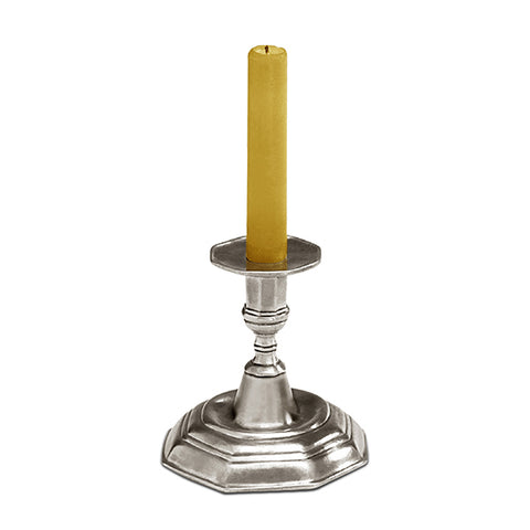 Arezzo Candlestick - 12 cm Height - Handcrafted in Italy - Pewter