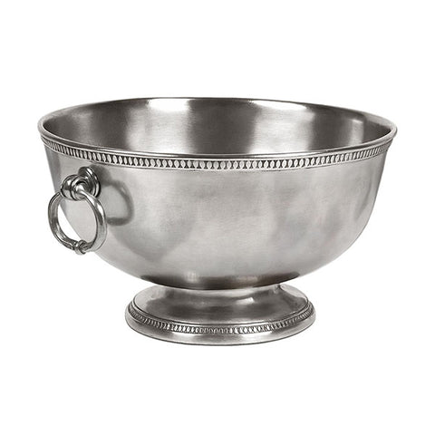 Baiocco Punch Bowl (with handles) - 36.5 cm Diameter - Handcrafted in Italy - Pewter