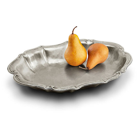 Barocco Oval Bowl - 37 cm x 28 cm - Handcrafted in Italy - Pewter
