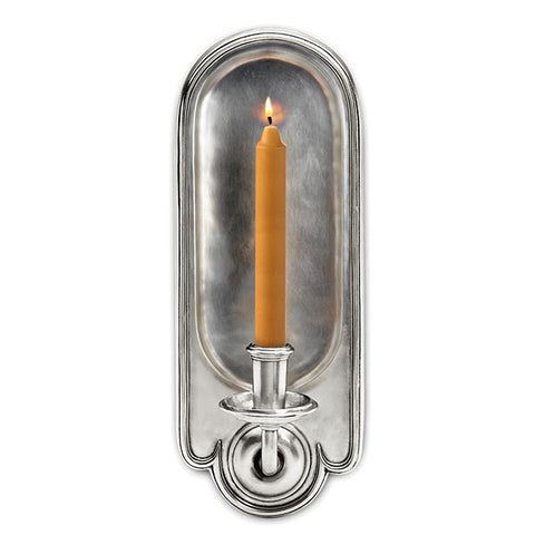 Gilda Wall Sconce Candlestick - 36.5 cm Height - Handcrafted in Italy - Pewter