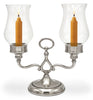 Giulio Double Garden Candle - 22 cm Height - Handcrafted in Italy - Pewter & Glass
