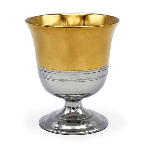 Medieval Golden 'Harry' Chalice - 11 cm - Handcrafted in Italy - Pewter