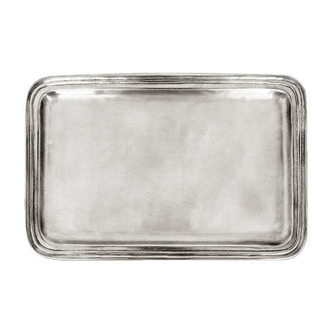Lago Rectangular Tray - 27 cm x 17 cm - Handcrafted in Italy - Pewter