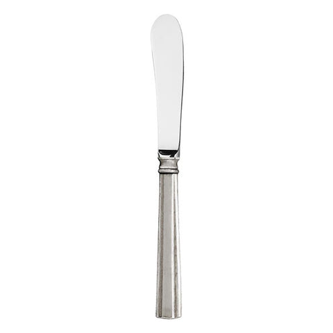 Lucia Forged Butter Knife - 18.5 cm Length - Handcrafted in Italy - Pewter & Stainless Steel