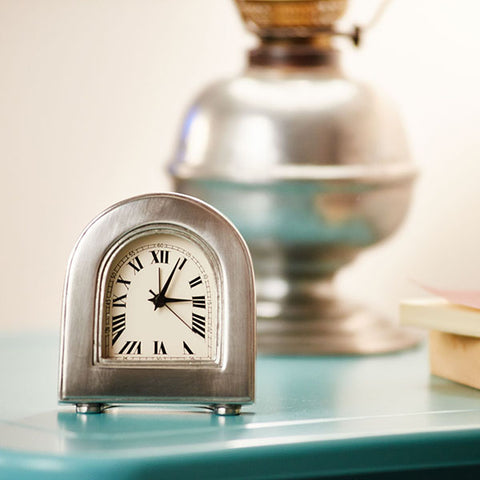 Lugano Arch Alarm Clock - 11 cm - Handcrafted in Italy - Pewter