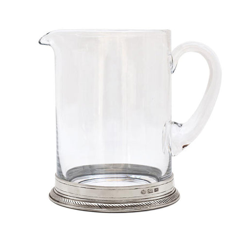 Luisa Bar Pitcher - 1 L  - Handcrafted in Italy - Pewter & Crystal Glass