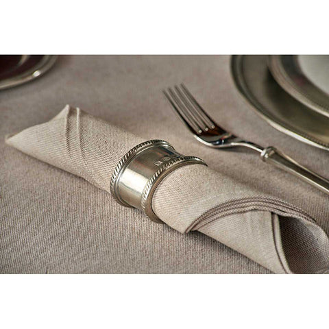 Luisa Oval Napkin Ring (Set of 2) - 5.5 cm x 4.5 cm - Handcrafted in Italy - Pewter
