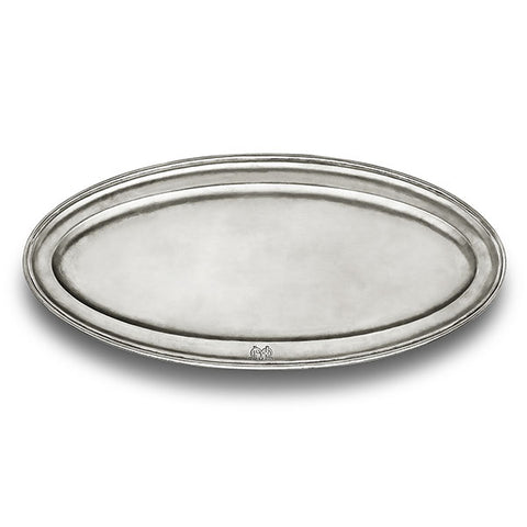 Lungo Oval Fish Platter - 62 cm x 28 cm - Handcrafted in Italy - Pewter