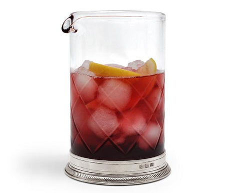 Luisa Cocktail Mixing Glass - 70cl - Handcrafted in Italy - Pewter & Crystal Glass