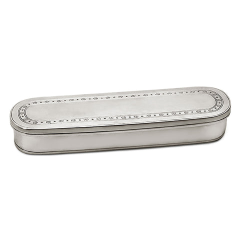 Olivia Lidded Box - 25 cm x 8 cm - Handcrafted in Italy - Pewter